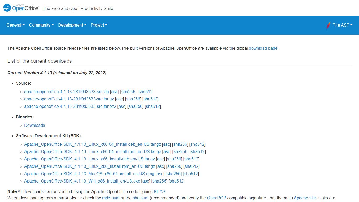 Apache OpenOffice - Downloads